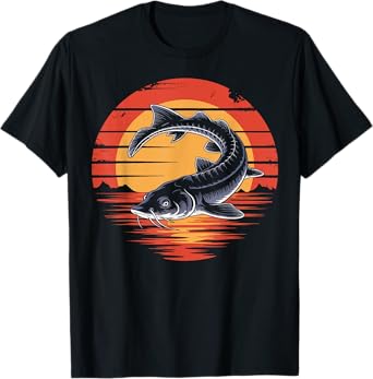 Vintage Sturgeon Fish Fishing Lover Retro Gifts Men Women T-Shirt