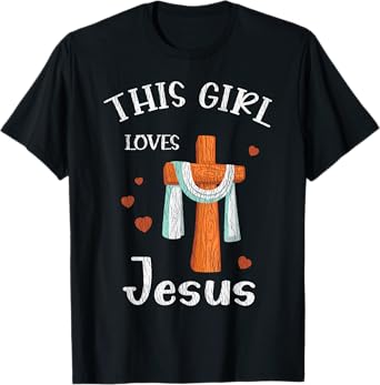 This Girl Love Jesus Teens Kids Women Christian Faith Pajama T-Shirt