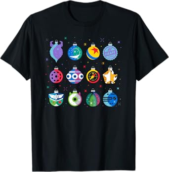 Disney and Pixar Christmas 12 Holiday Character Ornaments T-Shirt
