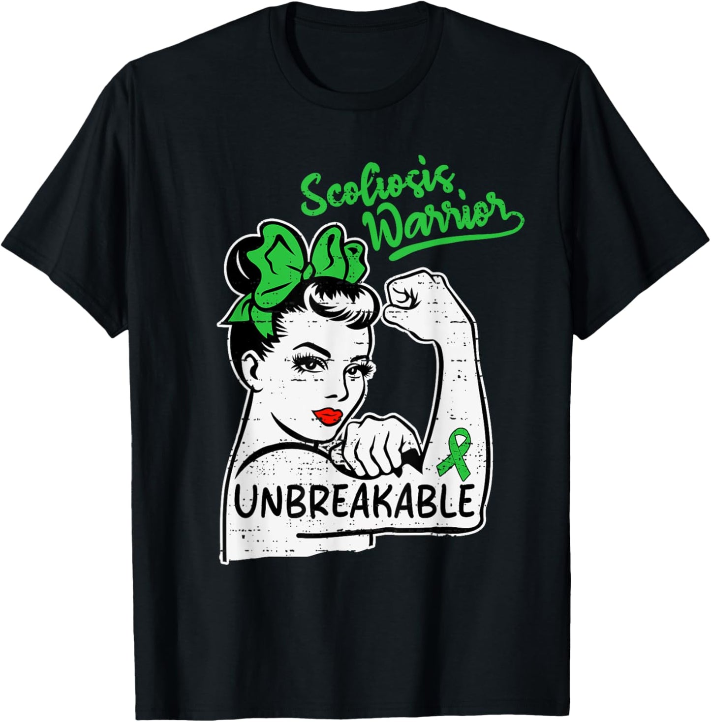 Scoliosis Warrior Awareness Green Ribbon Spinal Health Women T-Shirt