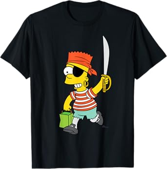 The Simpsons Halloween Bart Pirate Costume Trick or Treat T-Shirt
