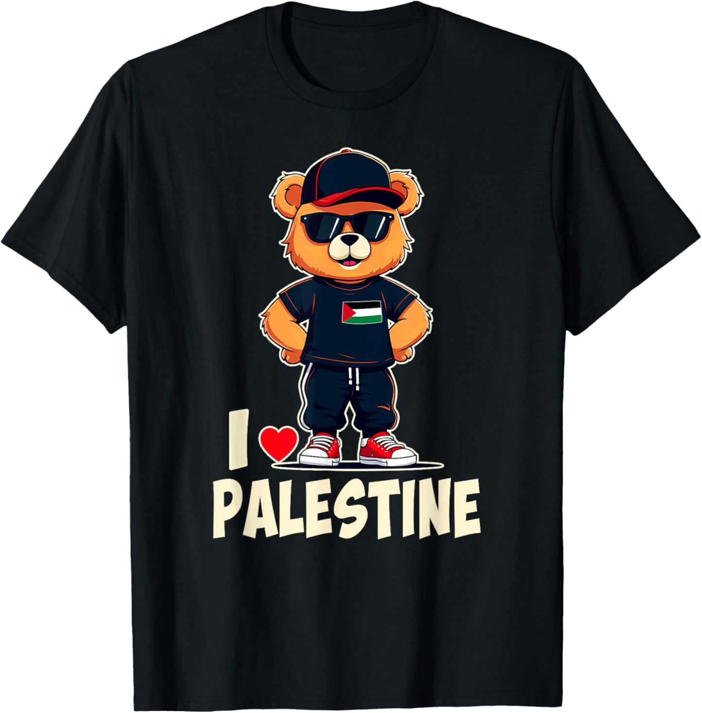 Palestinian Flag Teddy Bear I Love Palestine T-Shirt