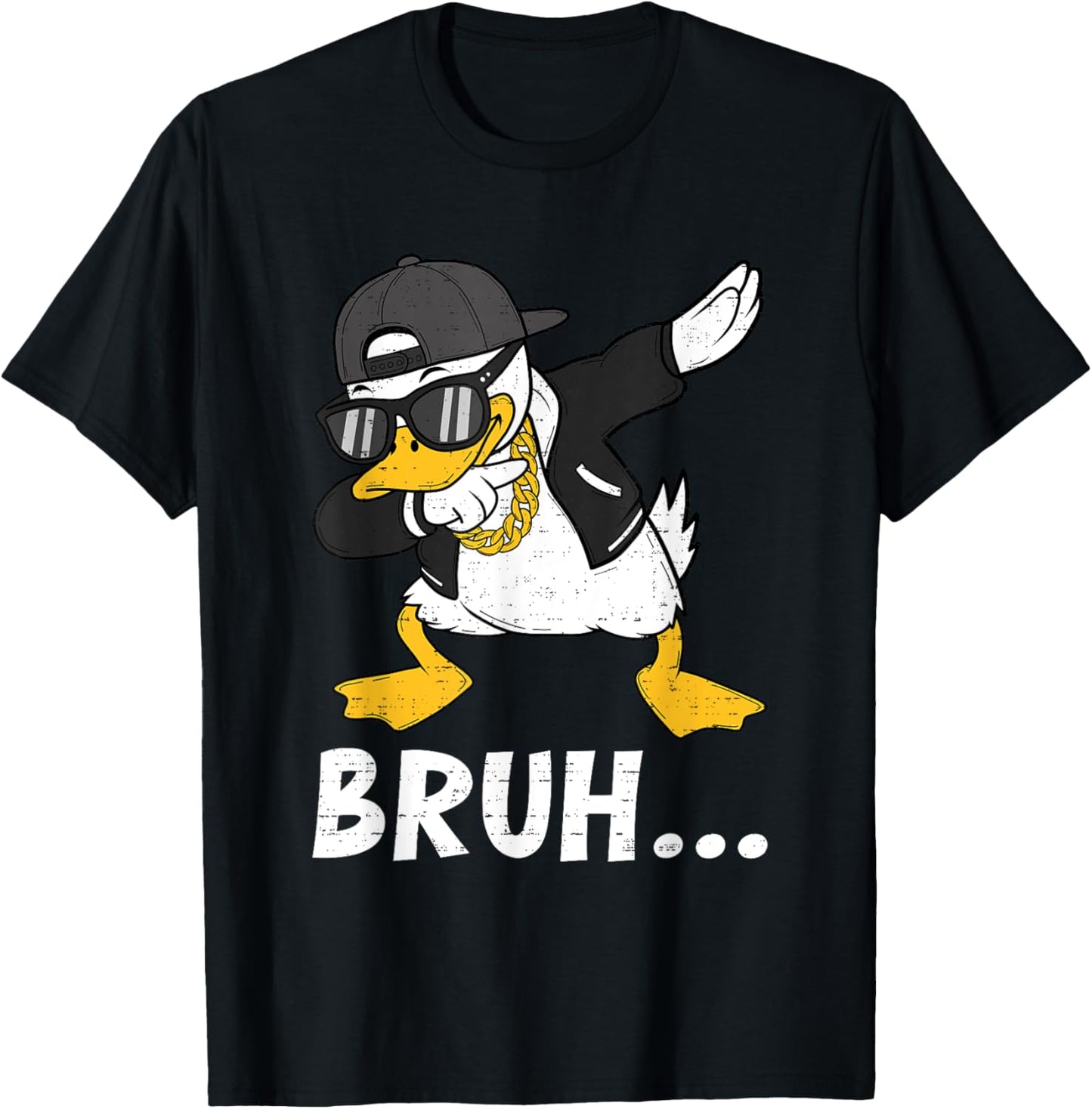 Funny Dabbing Duck Bruh Bro Dab Meme Humor Rubber Teens Boys T-Shirt