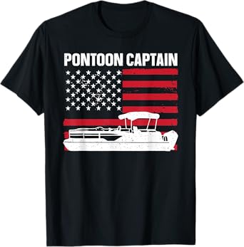 Cool Pontoon Captain Art For Men Women Pontoon Boat Captain T-Shirt