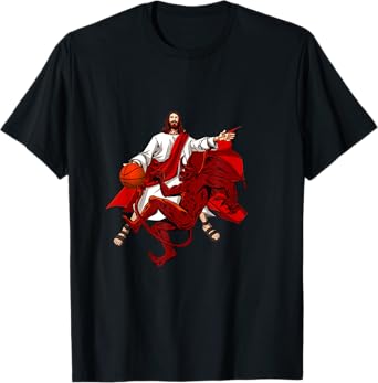 Jesus Crossing Up The Devil Funny Christian Art T-Shirt