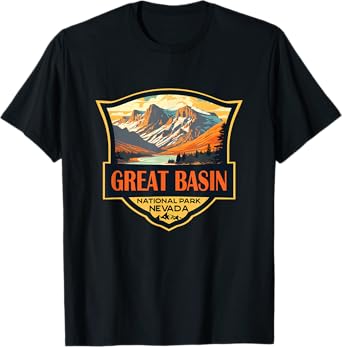 Great Basin National Park Illustration Retro Badge T-Shirt