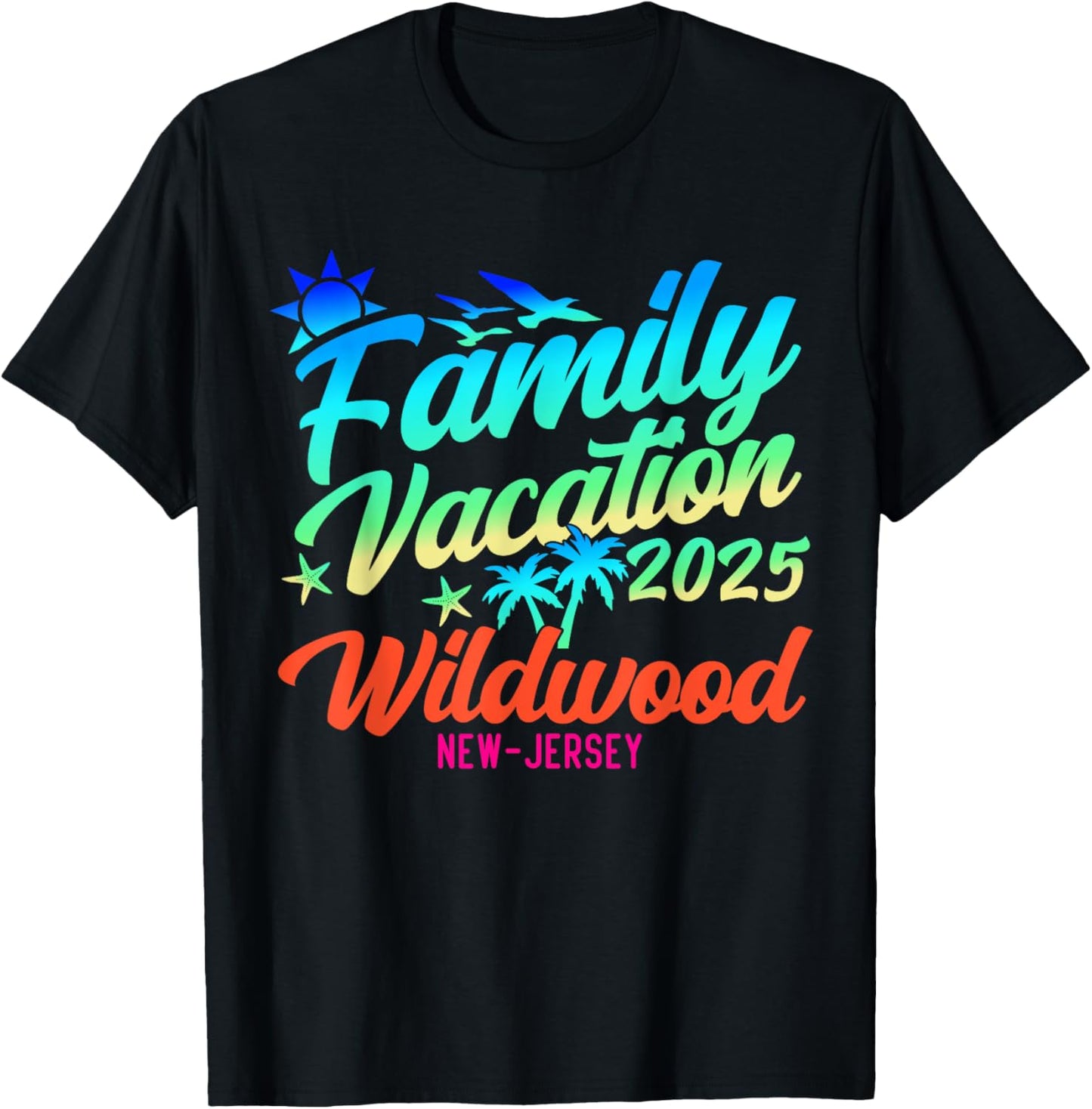 Wildwood Beach New Jersey Family Vacation Matching Summer T-Shirt