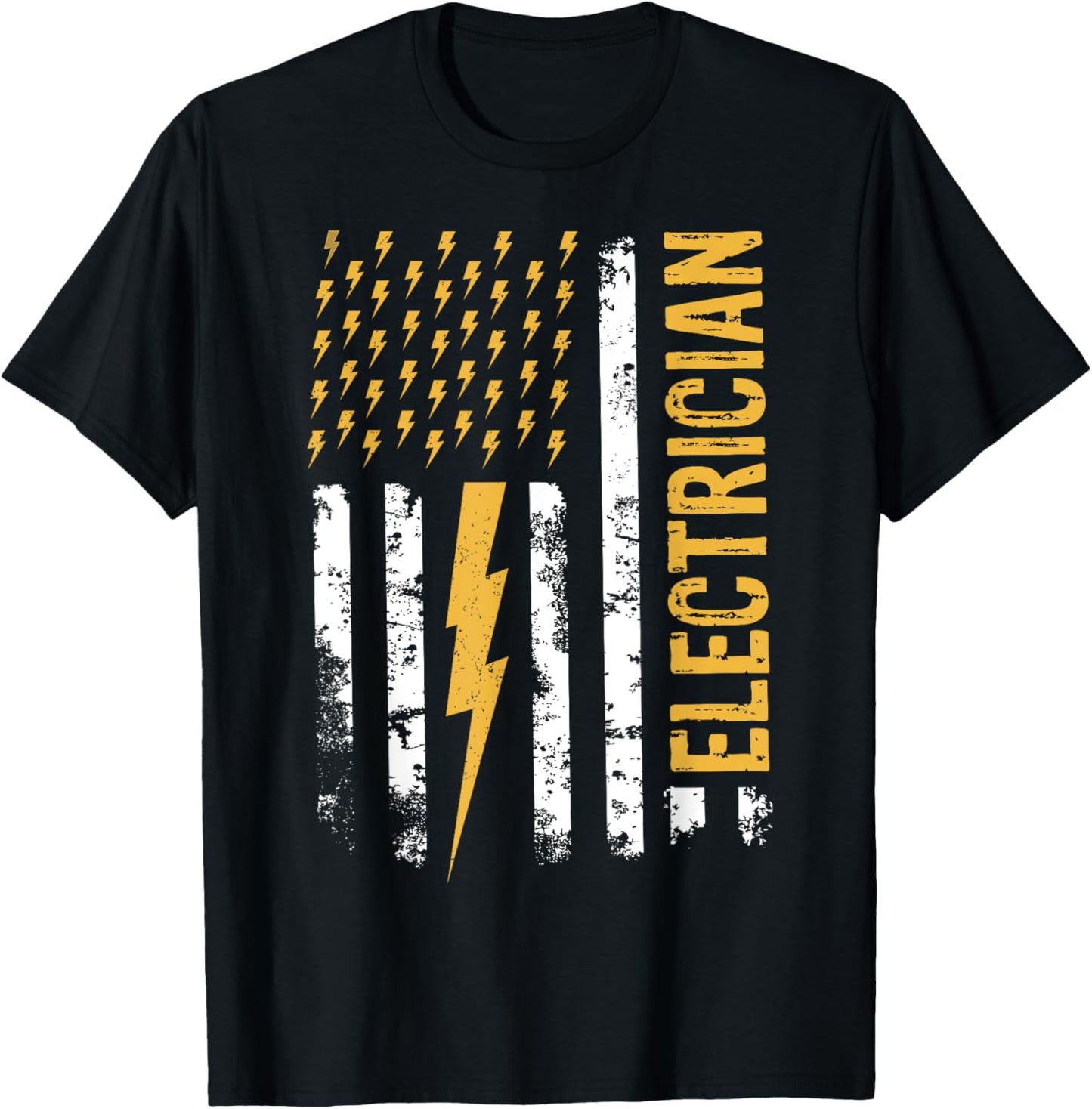 Electrician Us Flag Lightning Bolt Tools For Electricians T-shirt