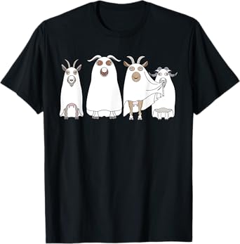 Goat Ghost Halloween Farmer Goat Lover Scary Spooky Season T-Shirt