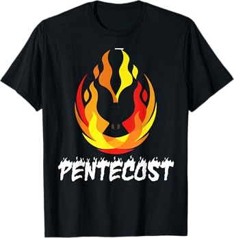 Pentecost Doves Tongues of Fire Flame Acts Holy Spirit T-Shirt