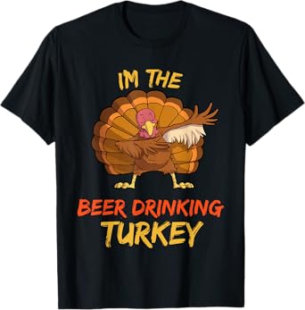 Beer Turkey Matching Family Group Thanksgiving Party PJ T-Shirt