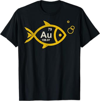 Vintage GoldFish Chemical Element Au Fishing Chemistry T-Shirt