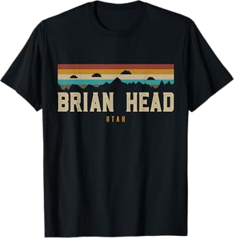 Brian Head Vintage Mountains Hiking Camping Utah Retro T-Shirt