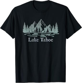 Lake Tahoe CA/NV Mountain Resort Weathered Design Souvenir T-Shirt