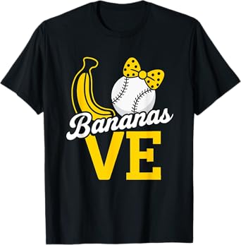 Love Banana Design Fruit Lover & Funny Banana Baseball T-Shirt