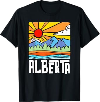 Alberta Canada Artistic Nature & Mountains Vintage T-Shirt
