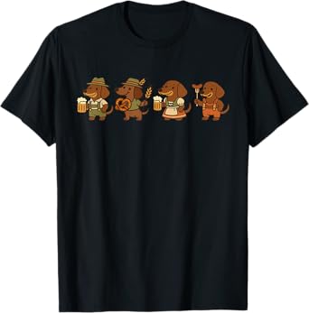 Dachshund Octoberfest Beer Prost Drinking German Oktoberfest T-Shirt