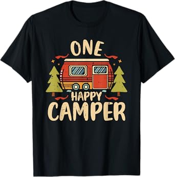 One Happy Camper 1st Birthday Party Retro One T-Shirt