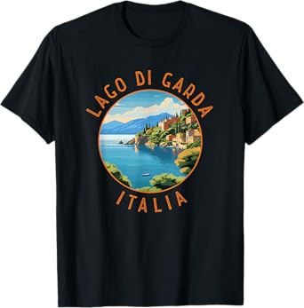 Lago di Garda Italia Retro Distressed Circle T-Shirt