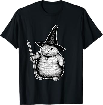 Wizard Cat Weird Funny Halloween Cat Meme T-Shirt