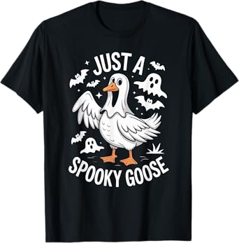 Just a Spooky Goose Halloween Ghost Trick or Treat Fun T-Shirt