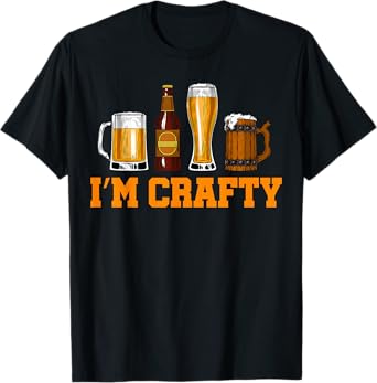 Craft Beer Art I'm Crafty Home Brew Beer Vintage T-Shirt