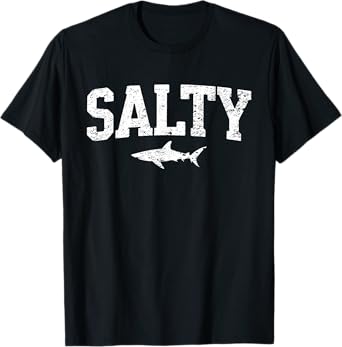 Salty Shark Vintage Ocean Wildlife Lover Animal Sea Coastal T-Shirt