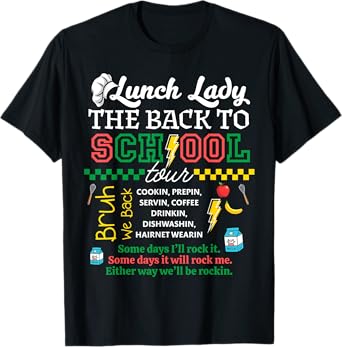 Lunch Lady Food Humor Back to School Tour T-Shirt
