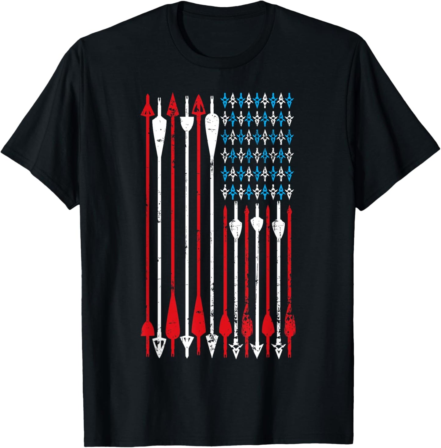 Vintage American Flag Archery Bow Hunting T-Shirt