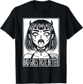 Vintage Bad Girls Taste Better, Tattoos Devil Girl Lovers T-Shirt