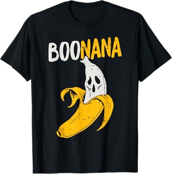 Cute Ghost Banana Halloween Costume Funny Kids Women Boonana T-Shirt