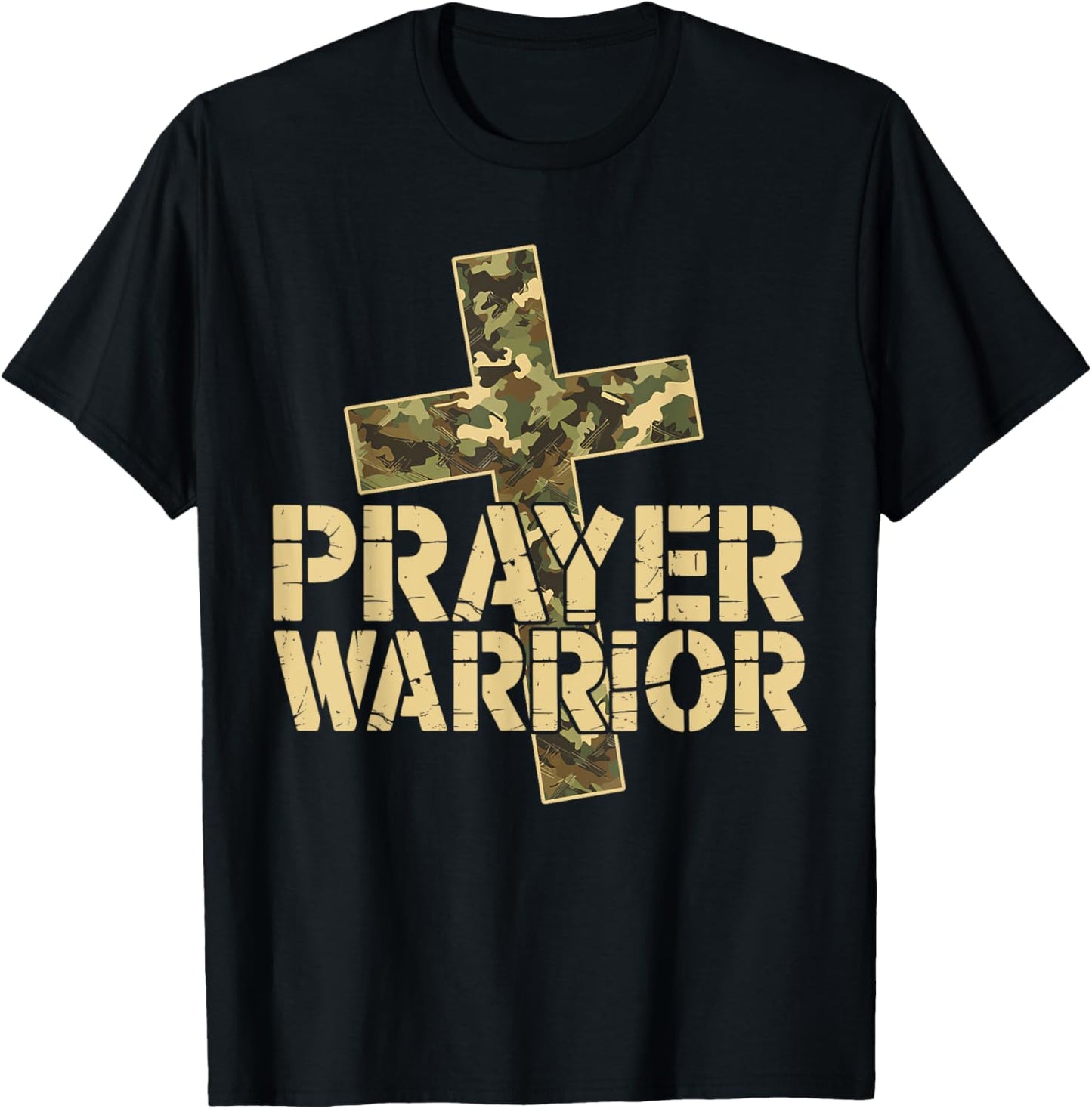 Prayer Warrior Faith God Cross Camo Jesus Christian Women T-Shirt