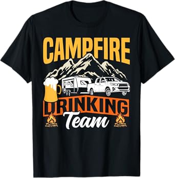 Motorhome Camping Retro Drunk Alcohol Beer Caravan Rv T-Shirt