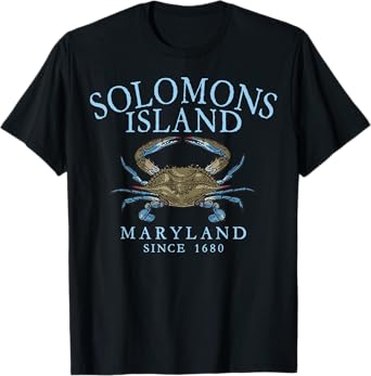 Solomons Island Maryland Blue Crab Since 1680 Pale Blue T-Shirt