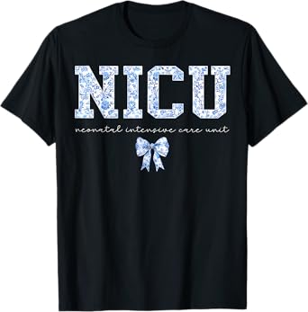 Nicu Nurse Neonatal Intensive Care Unit Nurse Coquette Bow T-Shirt