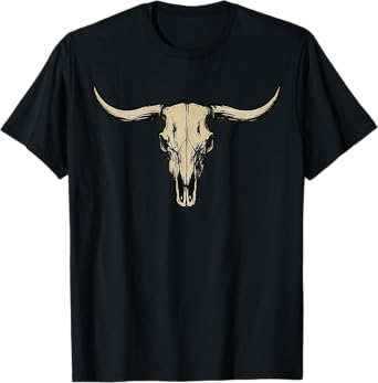 Western Cow Skull Cowgirl Cowboy Bull Skull Rodeo T-Shirt