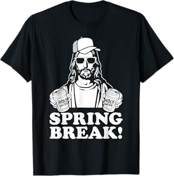 Funny Spring Break Jesus Christian Beer Drinking Vacation T-Shirt