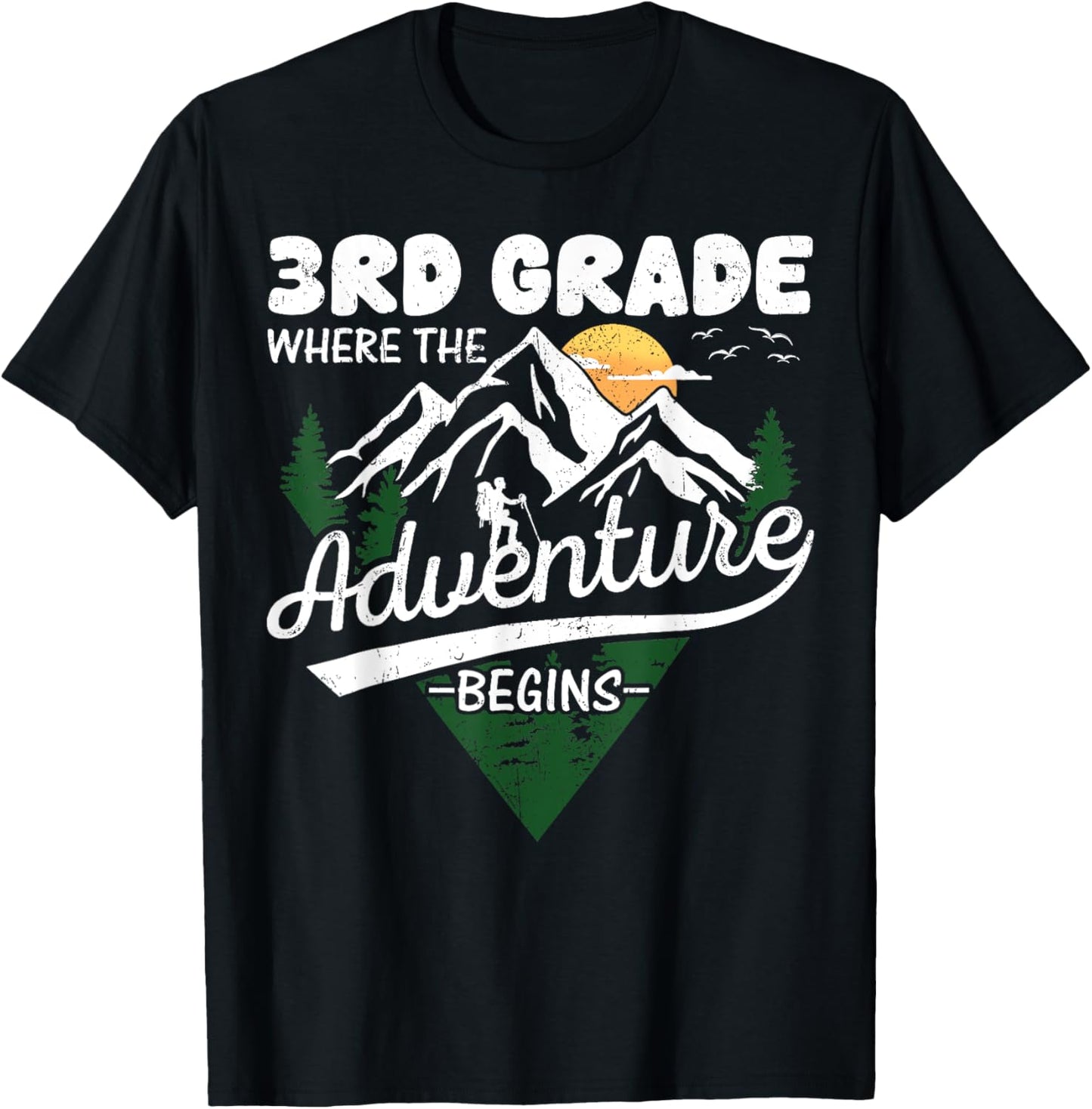 3rd Grade Adventure Begins First Day Of School Tee by TeeBrew