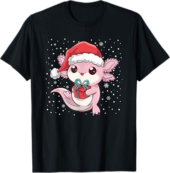 Funny Christmas Axolotl Xmas Axolotl For Men Women Kids T-Shirt