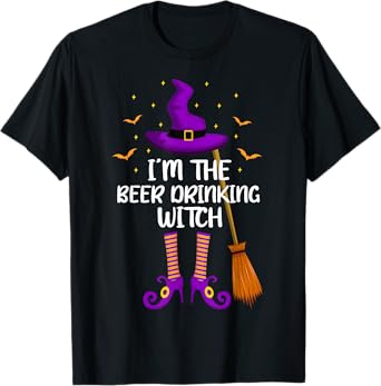 I'm The Beer Drinking Witch Funny Beer Drinking Halloween T-Shirt