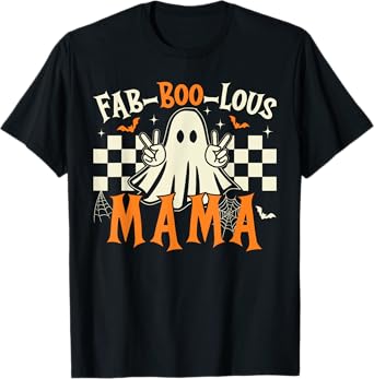 Fab Boo Lous Mama Retro Ghost Spooky Mama Halloween Costume T-Shirt