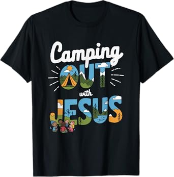 Camping Jesus Christ Religion Christian Camper Christianity T-Shirt