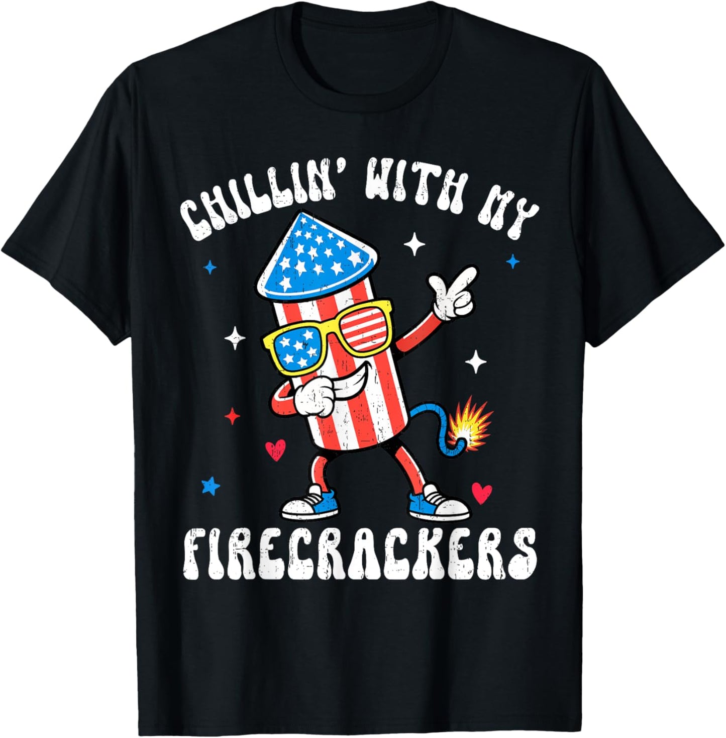 Chillin With My Firecrackers Cute Matching 4th Of July Kids T-shirt