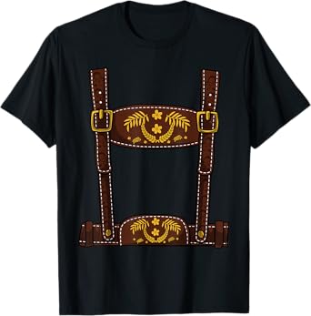 Oktoberfest Halloween Costume - Mens Lederhosen T-Shirt