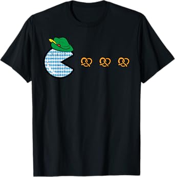 Oktoberfest Video Game Eating Pretzels Gamer Boys Kids Men T-Shirt