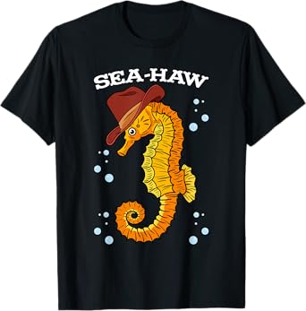 Seahorse Cowboy Hat Aquatic Sea Animal Fish Hippocampus T-Shirt