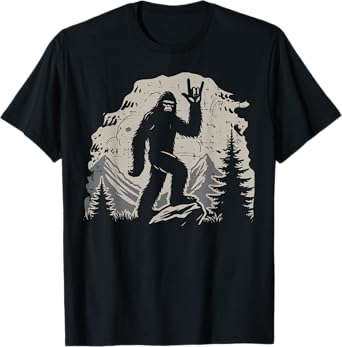 Bigfoot Rock Hand Cool Sasquatch Rocker Men Boys Kids Women T-Shirt
