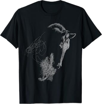 horse head scribble black art face for lover horses taming T-Shirt