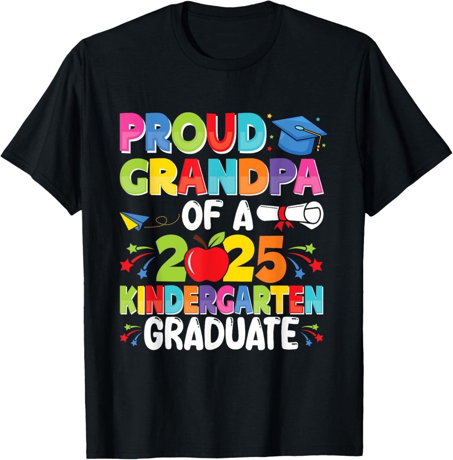 Proud Grandpa Class of 2025 Kindergarten Graduate Graduation T-Shirt