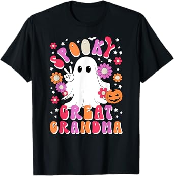 Spooky Great Grandma Halloween Great Grandmother Groovy T-Shirt